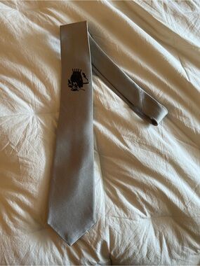 Duncan Quinn Silver Embroidered 100% Silk Tie Made in USA